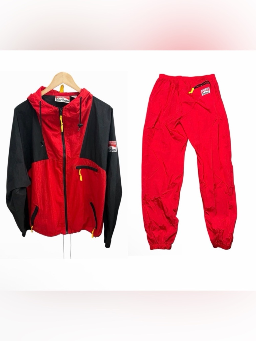 Vintage 90s Marlboro Adventure Team Windbreaker/Pants set in bag Size L